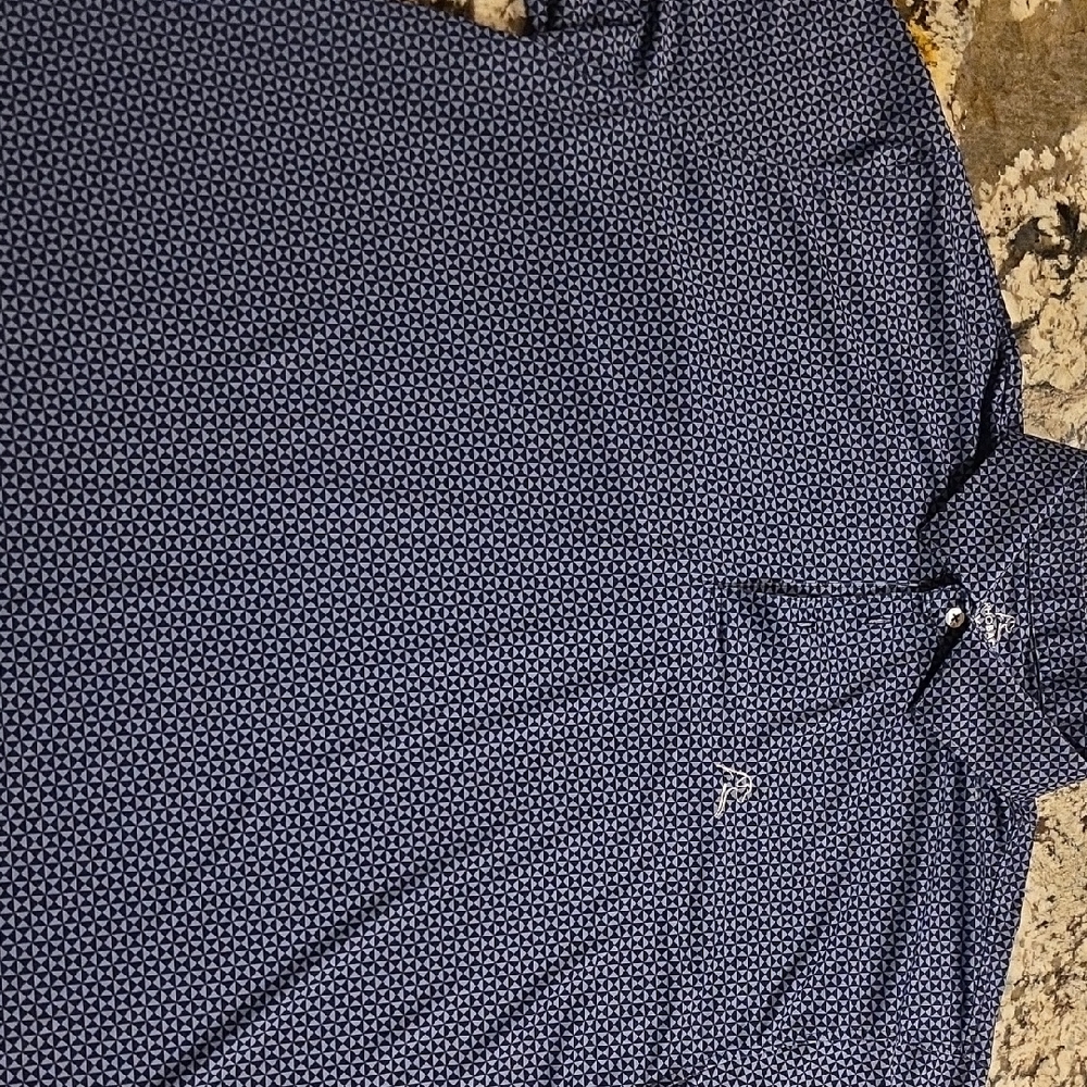 Rhoback Blue Patterned Polo Shirt